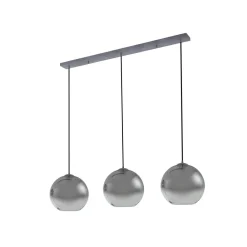 Lucande hengelampe Brillar, røykgrå, glass, 3 lyskilder, 128 cm Clearance