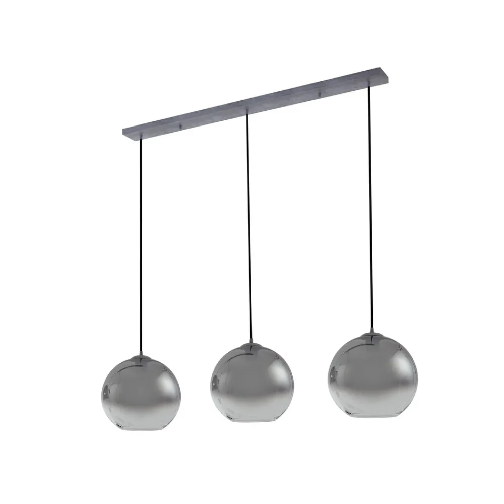 Lucande hengelampe Brillar, røykgrå, glass, 3 lyskilder, 128 cm Clearance