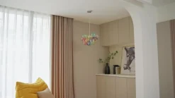 Lucande hengelampe Diborah, Ø 40 cm, fargerik, glass, G9| Pendellamper