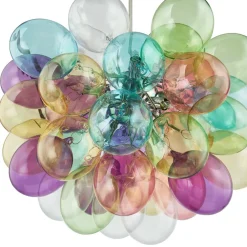 Lucande hengelampe Diborah, Ø 50 cm, fargerik, glass, G9