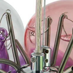 Lucande hengelampe Diborah, Ø 50 cm, fargerik, glass, G9