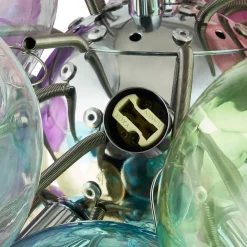 Lucande hengelampe Diborah, Ø 50 cm, fargerik, glass, G9