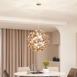 Lucande hengelampe Kaelor, Ø 60 cm, kobberfarget, aluminium Clearance