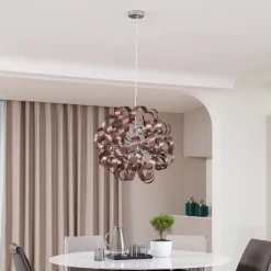 Lucande hengelampe Kaelor, Ø 60 cm, kobberfarget, aluminium Clearance