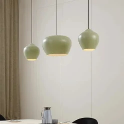 Lucande hengelampe Malisa, grønn, 3 lyskilder, metall, lengde 90 cm| Pendellamper