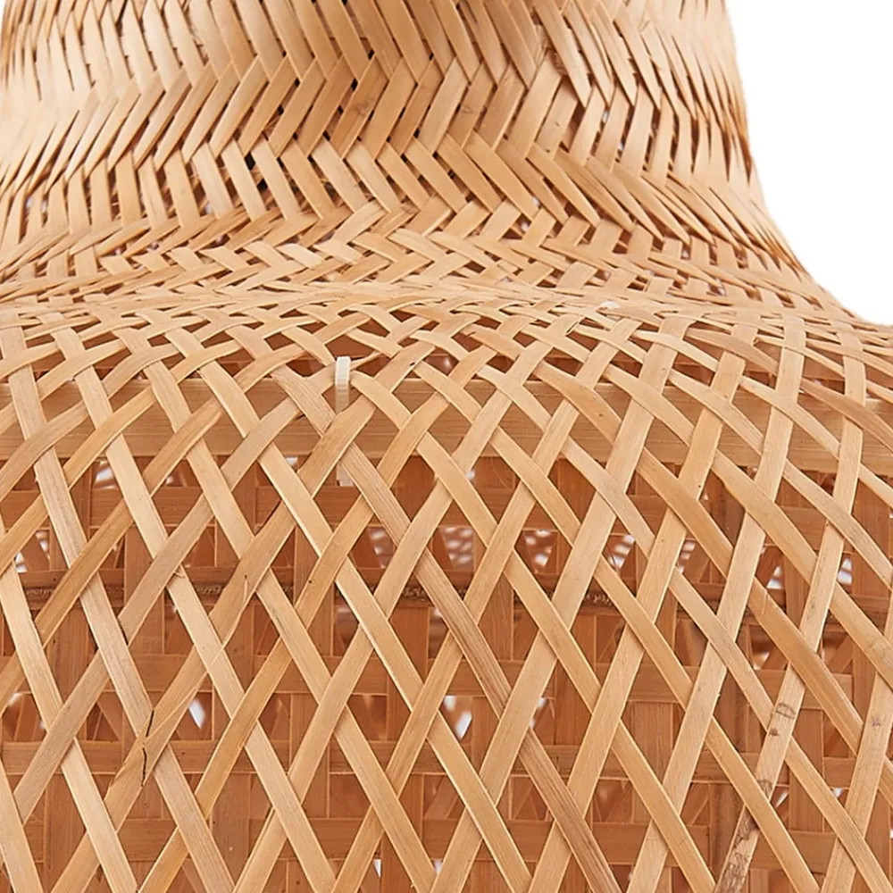 Lucande hengelampe Rasmina, bambus, Ø 50 cm, 1 lyskilde| Pendellamper