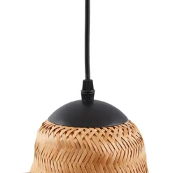 Lucande hengelampe Rasmina, bambus, Ø 50 cm, 1 lyskilde| Pendellamper