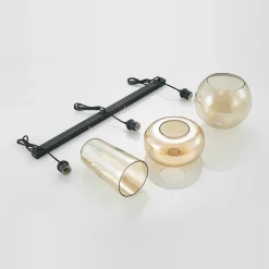 Lucande hengelampe Wilja, rav, glass, 111 cm, 3 lyskilder, E27| Pendellamper