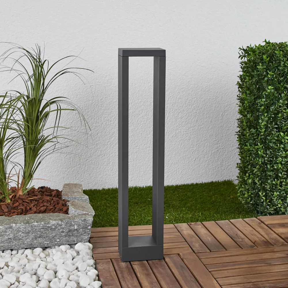 Lucande Jupp LED-veilampe, sett med 4 stk, 60 cm, antrasitt, IP54 Sale