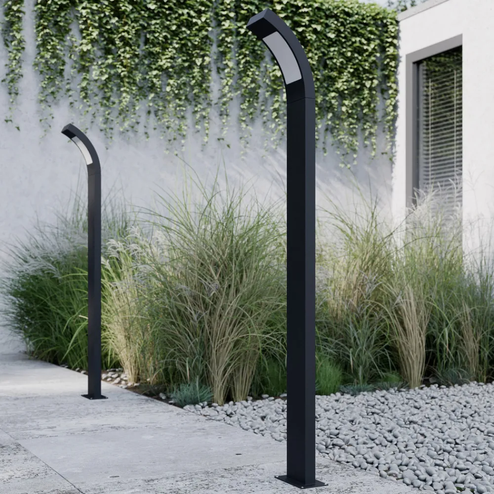 Lucande Juvia LED-veilampe, 100 cm, antrasitt, metall, IP54 Hot