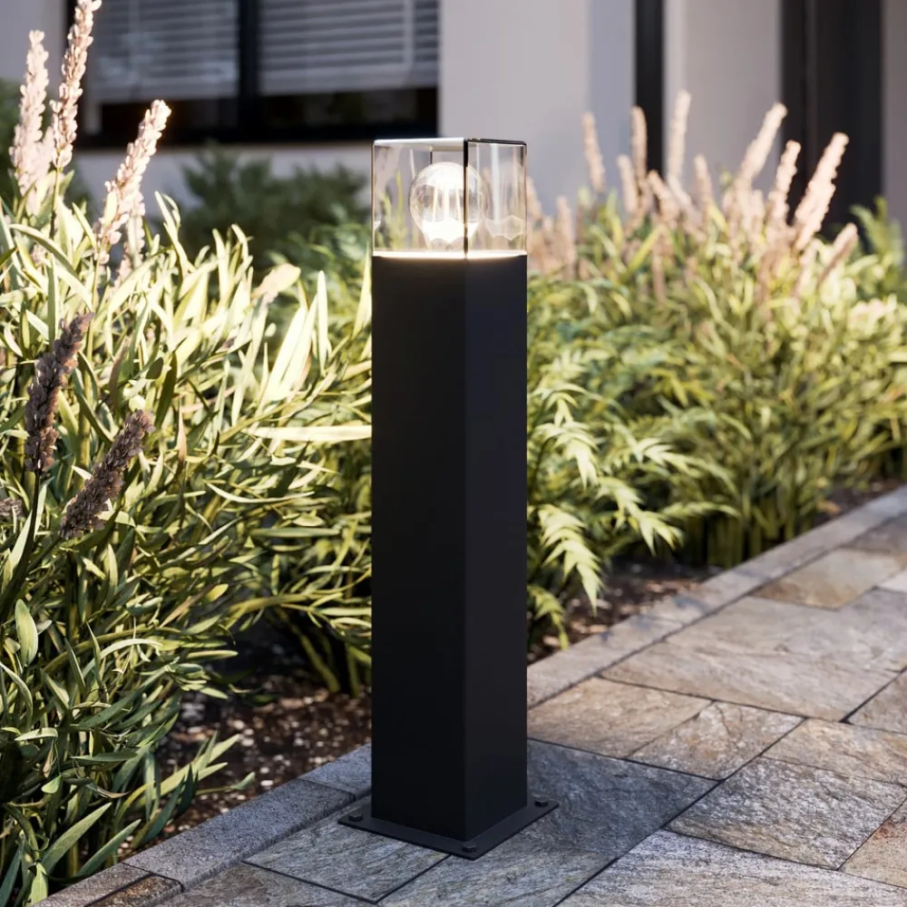 Lucande Keke sokkellampe, høyde 50 cm, antrasitt, aluminium| Terrassebelysning|Sokkellamper