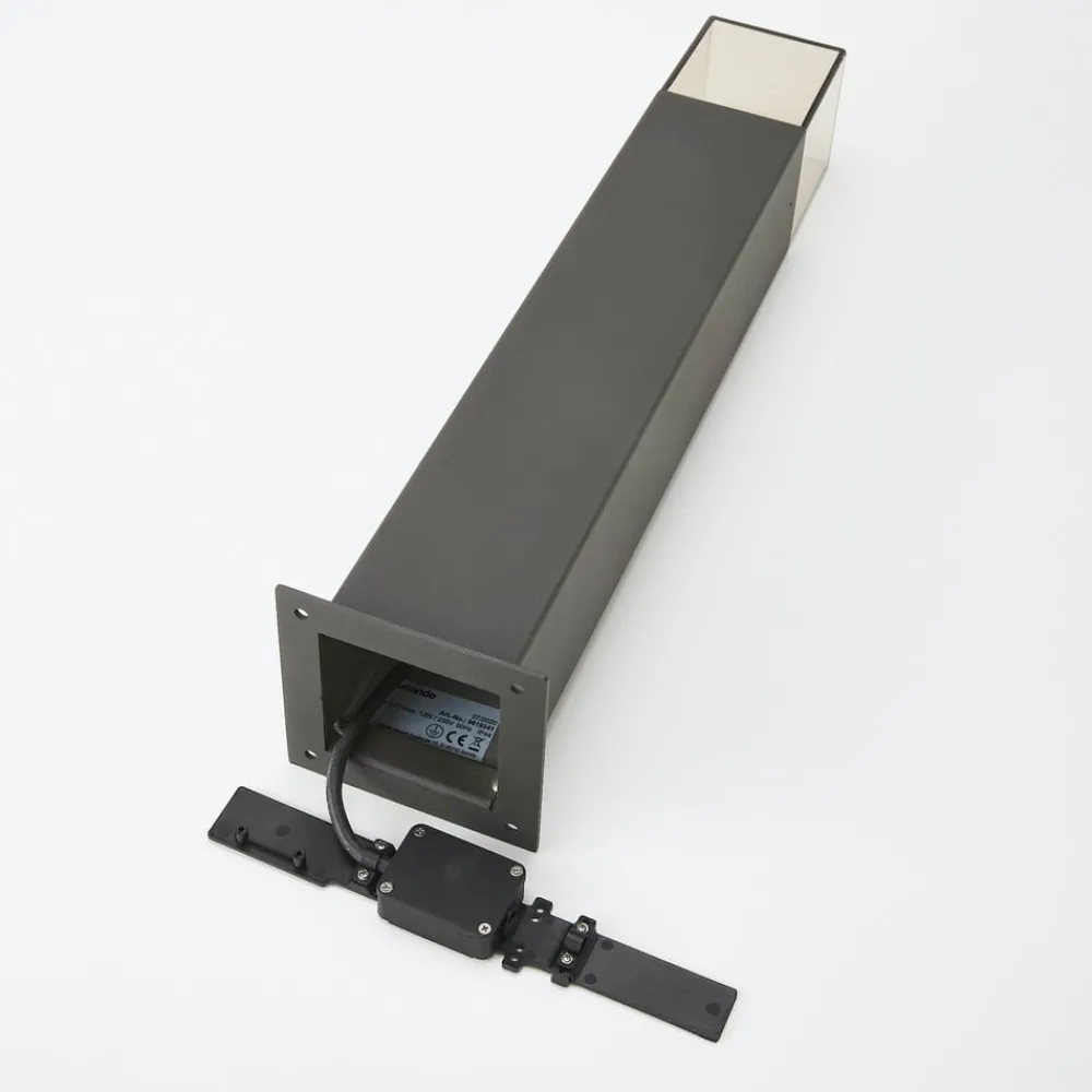 Lucande Keke sokkellampe, høyde 50 cm, antrasitt, aluminium| Terrassebelysning|Sokkellamper