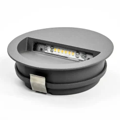 Lucande LED innfelt vegglampe Loya, Ø 11,5 cm, grå, IP54 New