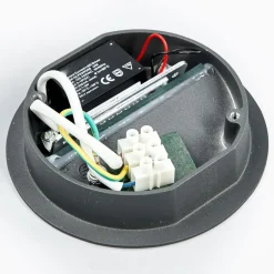 Lucande LED innfelt vegglampe Loya, Ø 11,5 cm, grå, IP54 New