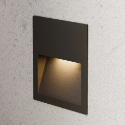 Lucande LED innfelt vegglampe Loya, 11,5x11,5 cm, grå, IP54| Kommersiell Utebelysning|Led-Utendørs