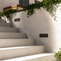 Lucande LED innfelt vegglampe Loya, 23 x 8 cm, grå, IP54 Best