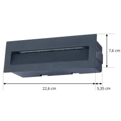 Lucande LED innfelt vegglampe Loya, 23 x 8 cm, grå, IP54 Best