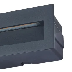 Lucande LED innfelt vegglampe Loya, 23 x 8 cm, grå, IP54 Best