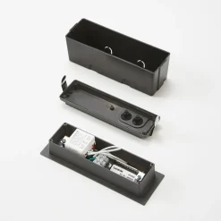 Lucande LED innfelt vegglampe Loya, 23 x 8 cm, grå, IP54 Best