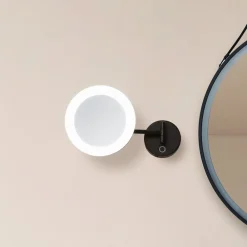 Lucande LED sminkespeil Fyria, svart, stål, CCT| Møbel Og Interiør