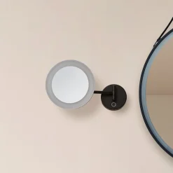 Lucande LED sminkespeil Fyria, svart, stål, CCT| Møbel Og Interiør