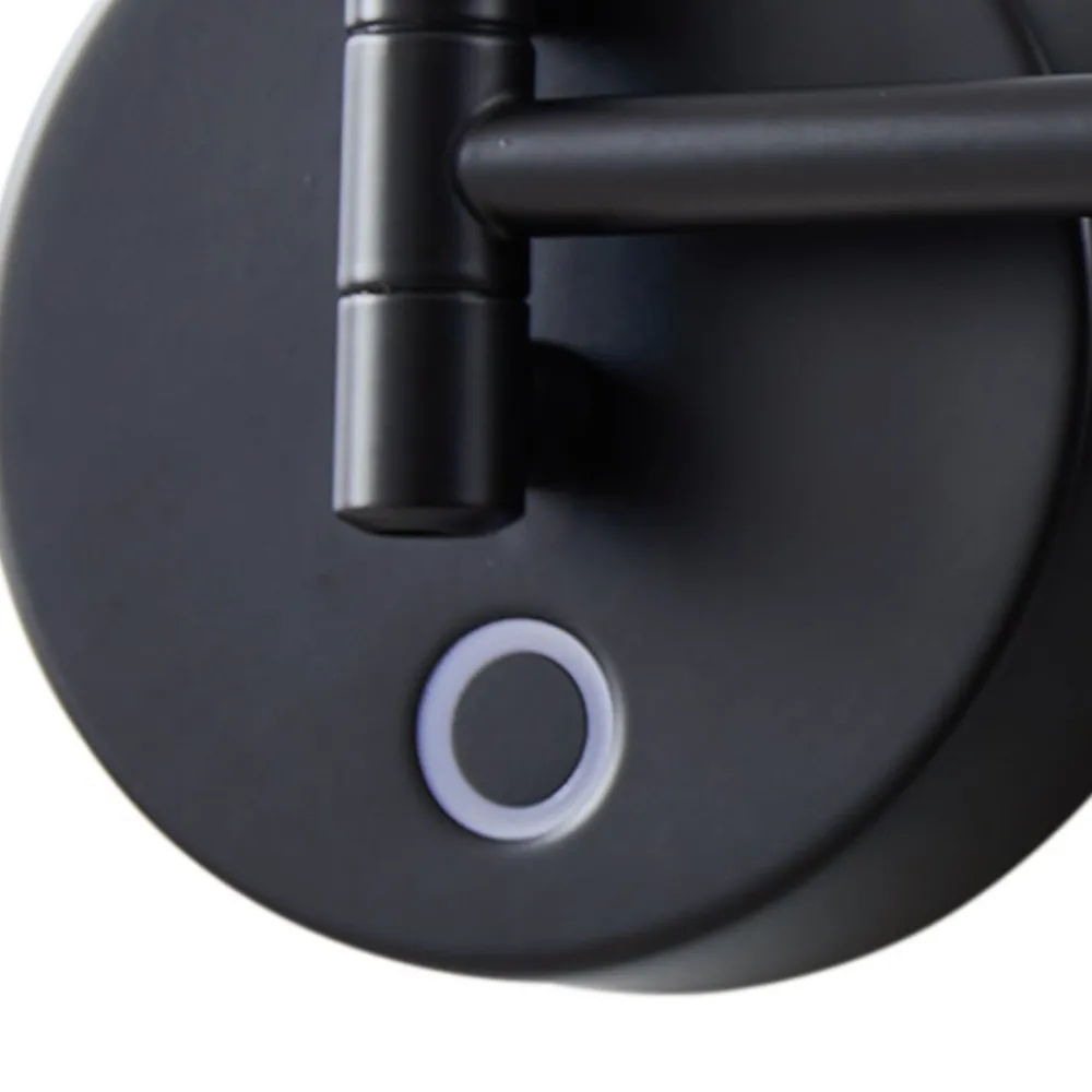 Lucande LED sminkespeil Fyria, svart, stål, CCT| Møbel Og Interiør