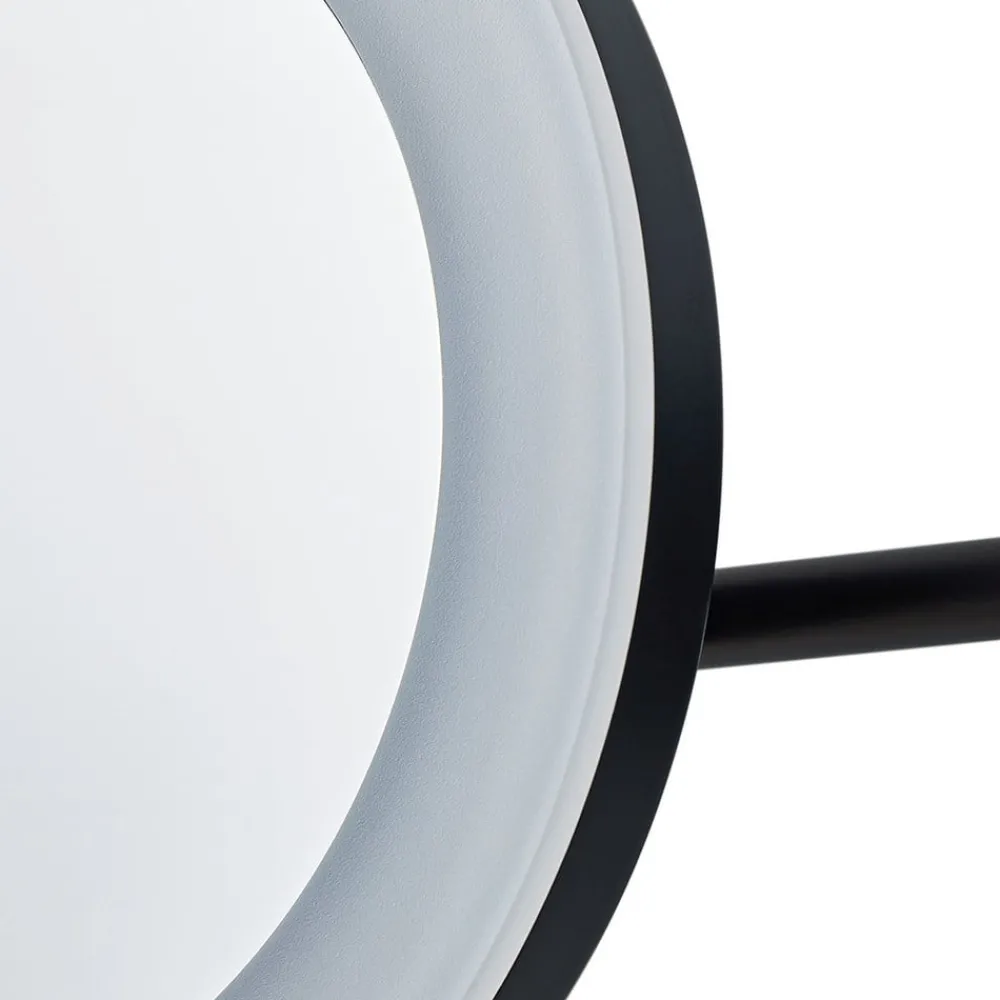 Lucande LED sminkespeil Fyria, svart, stål, CCT| Møbel Og Interiør