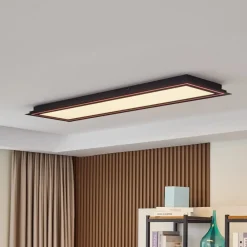 Lucande LED taklampe Leicy, svart, 124 cm, RGB, CCT| Butikkbelysning|Design- Og Hotellbelysning