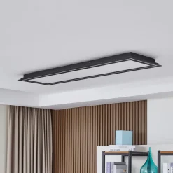 Lucande LED taklampe Leicy, svart, 124 cm, RGB, CCT| Butikkbelysning|Design- Og Hotellbelysning