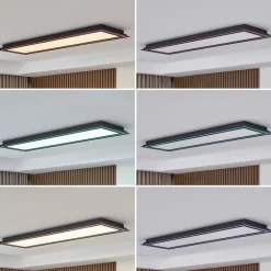 Lucande LED taklampe Leicy, svart, 124 cm, RGB, CCT| Butikkbelysning|Design- Og Hotellbelysning