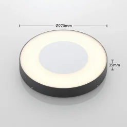Lucande LED utendørs taklampe Sora, rund, sensor, IP54 Outlet