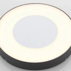 Lucande LED utendørs taklampe Sora, rund, sensor, IP54 Outlet