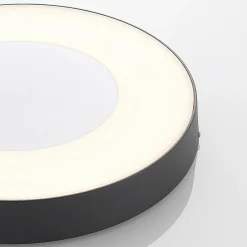 Lucande LED utendørs taklampe Sora, rund, sensor, IP54 Outlet