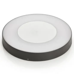 Lucande LED utendørs taklampe Sora, rund, sensor, IP54 Outlet
