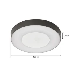 Lucande LED utendørs taklampe Sora, rund, sensor, IP54 Outlet
