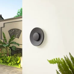 Lucande LED utendørs vegglampe Kayana, svart, aluminium, 24 cm| Terrassebelysning