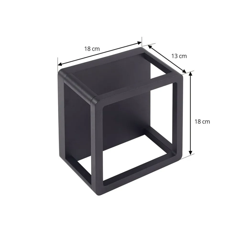 Lucande LED utendørs vegglampe Thorvid, svart, aluminium, 18 cm| Led-Utendørs