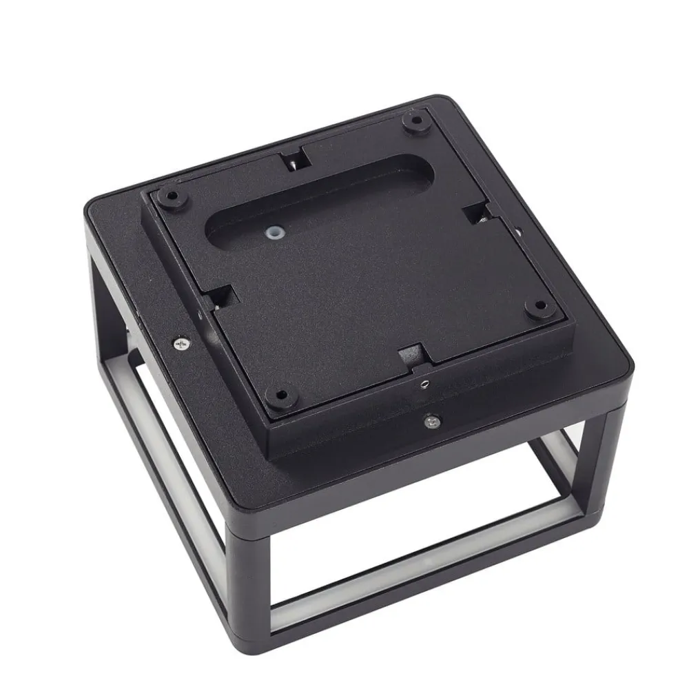 Lucande LED utendørs vegglampe Thorvid, svart, aluminium, 18 cm| Led-Utendørs