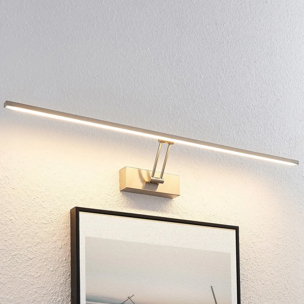 Lucande LED-bildelampe Thibaud, 84 cm, nikkel, aluminium| Design- Og Hotellbelysning|Vegglamper