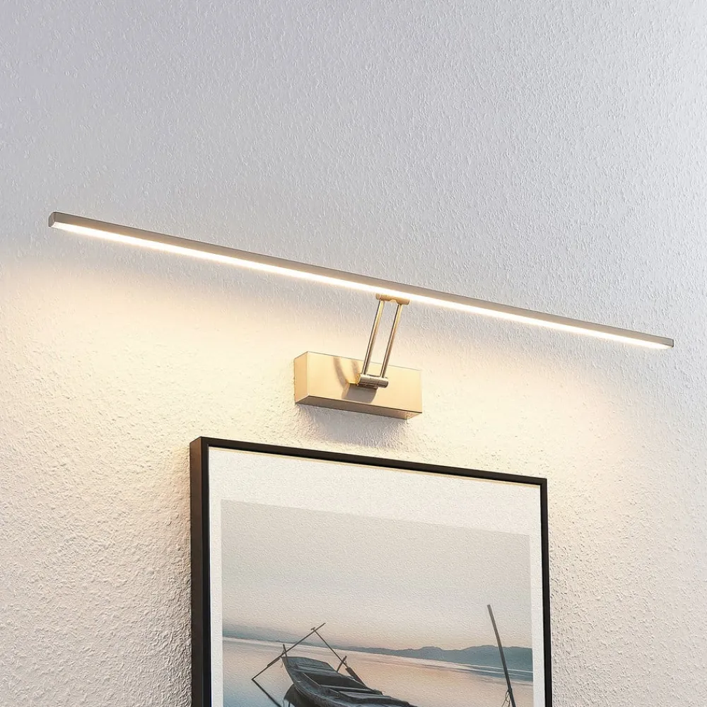 Lucande LED-bildelampe Thibaud, 84 cm, nikkel, aluminium| Design- Og Hotellbelysning|Vegglamper