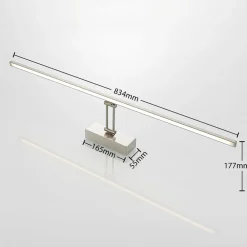 Lucande LED-bildelampe Thibaud, 84 cm, nikkel, aluminium| Design- Og Hotellbelysning|Vegglamper