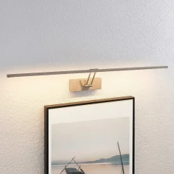 Lucande LED-bildelampe Thibaud, 84 cm, nikkel, aluminium| Design- Og Hotellbelysning|Vegglamper