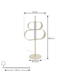 Lucande LED-bordlampe Audrina, beige, metall, dimbar Discount
