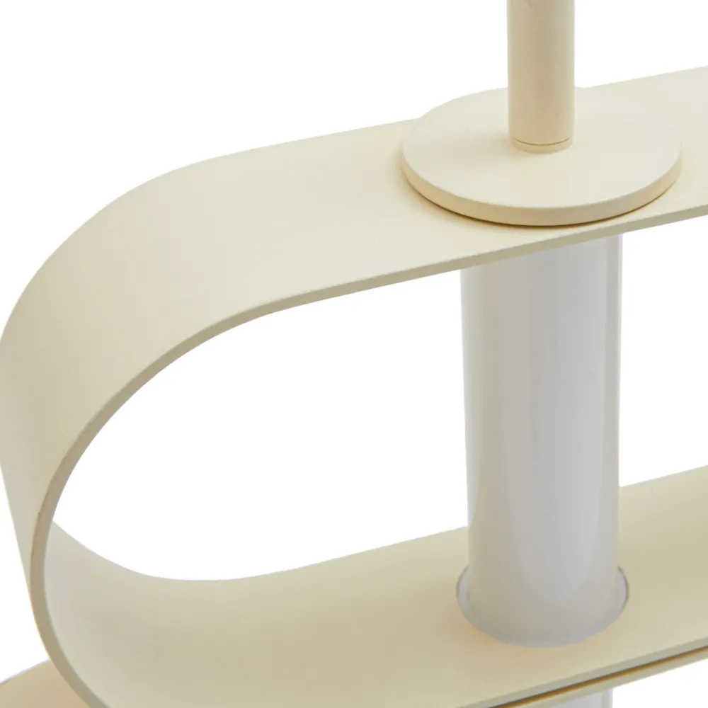 Lucande LED-bordlampe Audrina, beige, metall, dimbar Discount