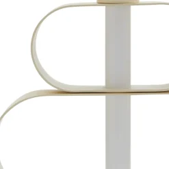 Lucande LED-bordlampe Audrina, beige, metall, dimbar Discount