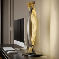 Lucande LED-bordlampe Marija, svart, dimbar, 62 cm