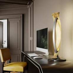 Lucande LED-bordlampe Marija, svart, dimbar, 62 cm