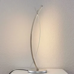 Lucande LED-bordlampe Marija, sølvfarget, dimbar, 62 cm| Bordlamper