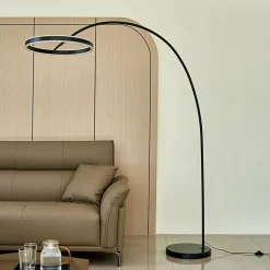 Lucande LED-buelampe Yekta, svart, 183 cm, dimbar| Led-Innendørs