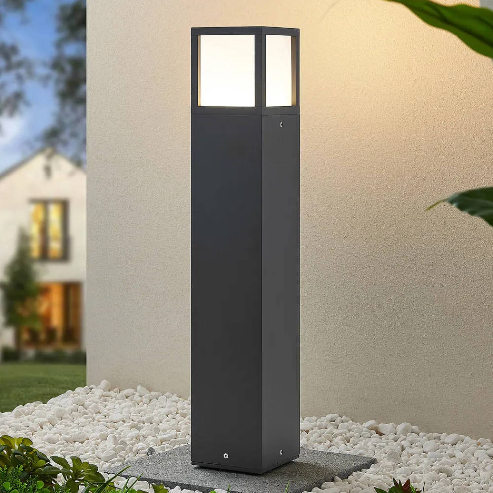 Lucande LED-gatelampe Dewari, 65 cm, mørkegrå, IP54 Discount